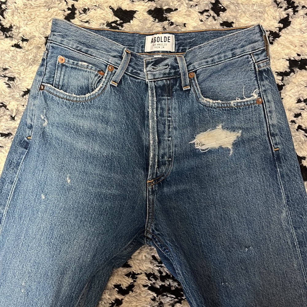 Agolde ankle distressed jeans